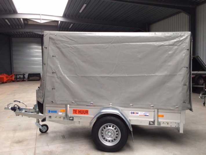 Aanhangwagen enkelas 750 kg bache